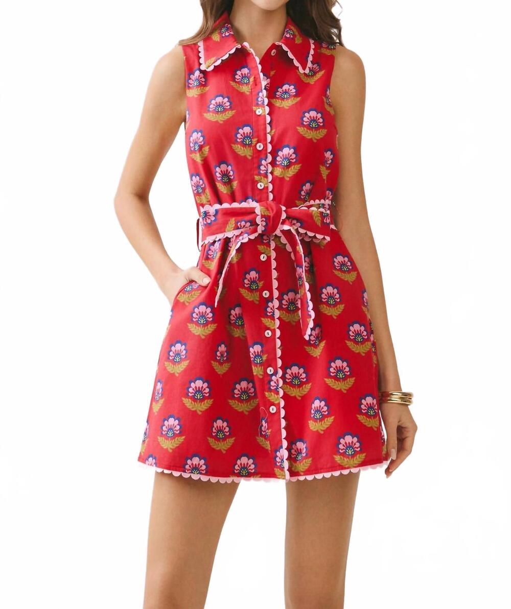 NEW TCEC scalloped detail dress in berry